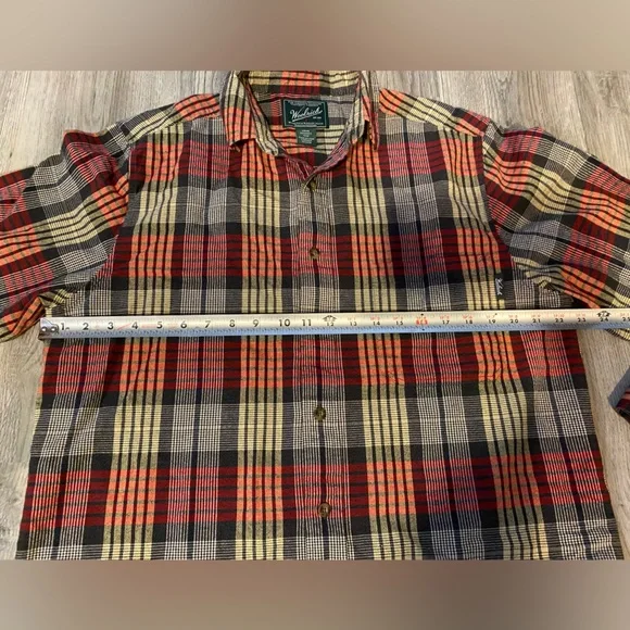 Woolrich Plaid Flannel Cotton Button Down Shirt Men’s Size Medium - Picture 6 of 7